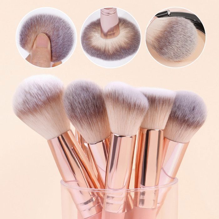 Image de Ensemble de 18 Pinceaux de maquillage - Rose - Unbranded