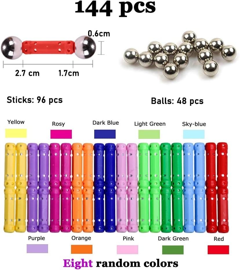 Ensemble de Construction Magnétique – 144 Pièces