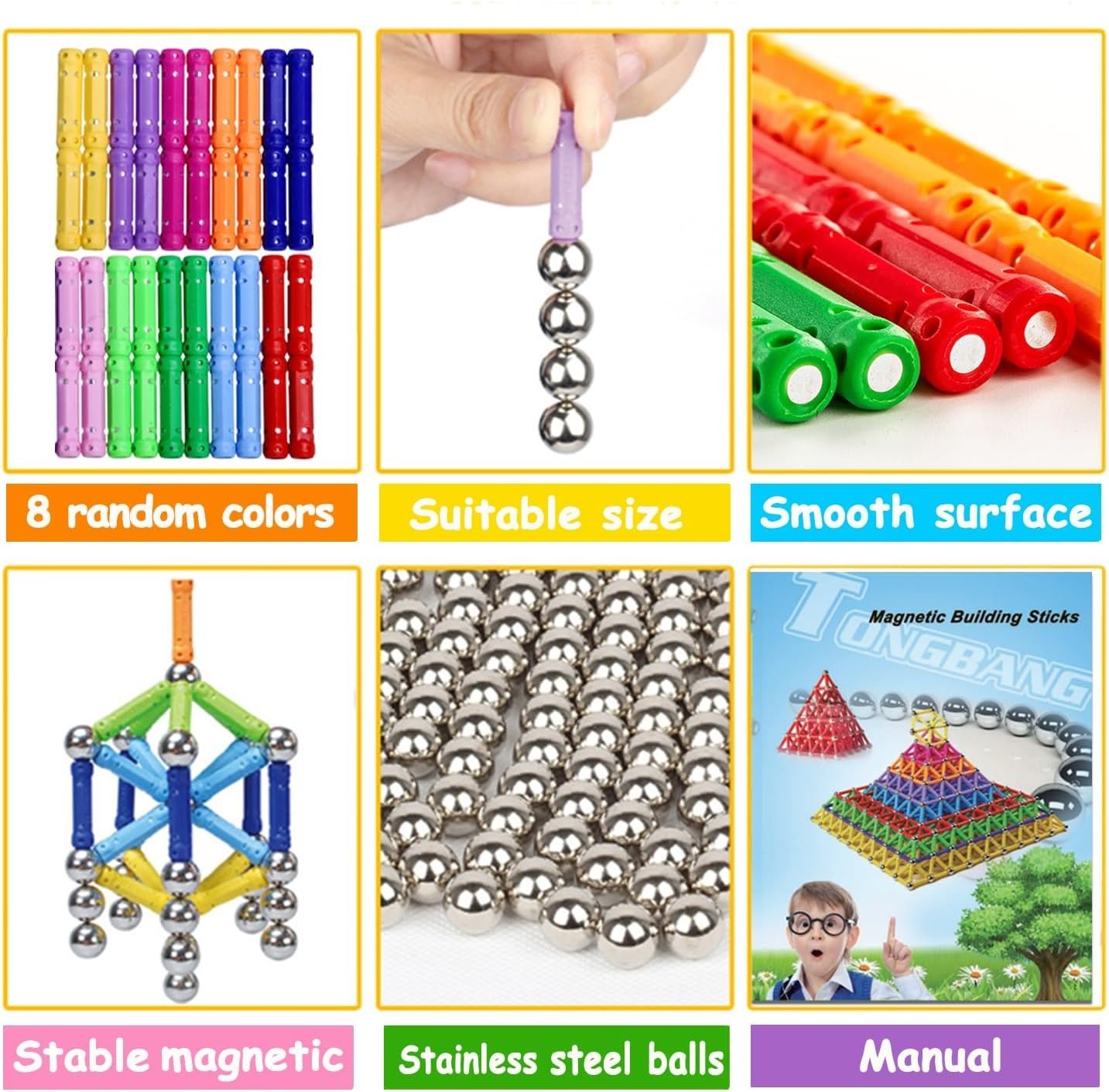 Image de Ensemble de Construction Magnétique – 144 Pièces - Unbranded