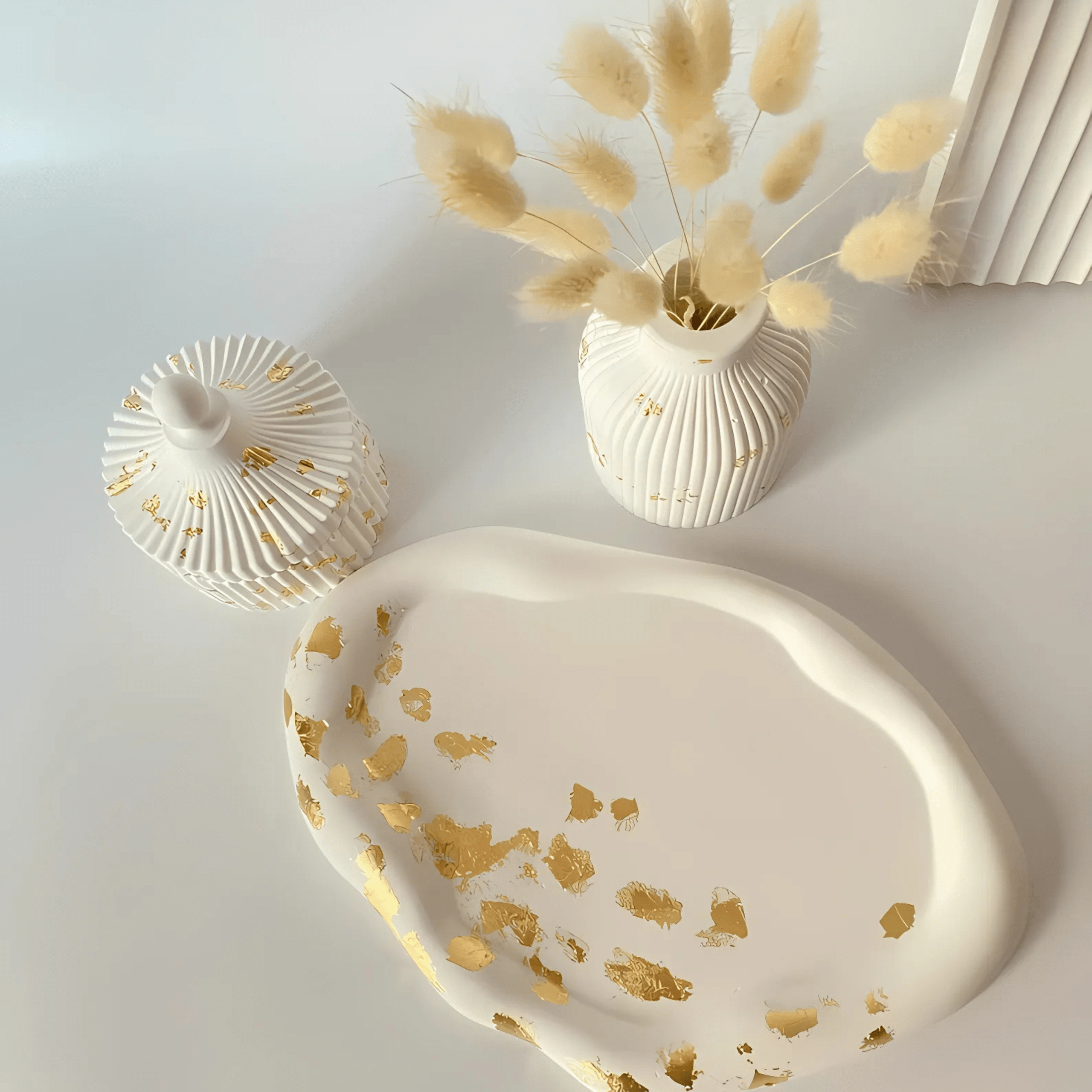 Image de Ensemble de Plateaux Décoratifs en Béton Blanc - Unbranded