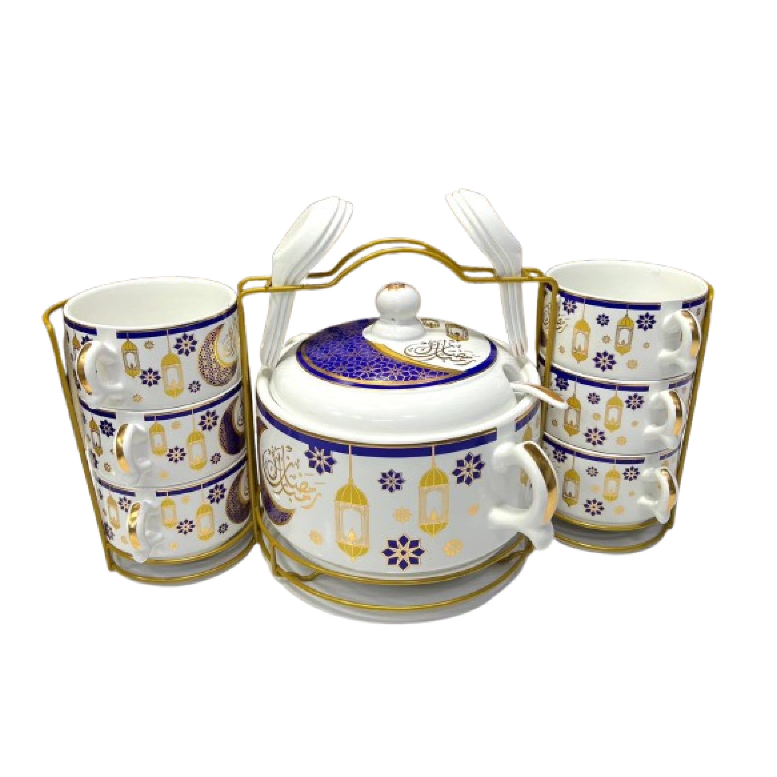 Image de Ensemble de Service à Soupe avec 6 Tasses et Grand Bol et Support , une Louche - Unbranded