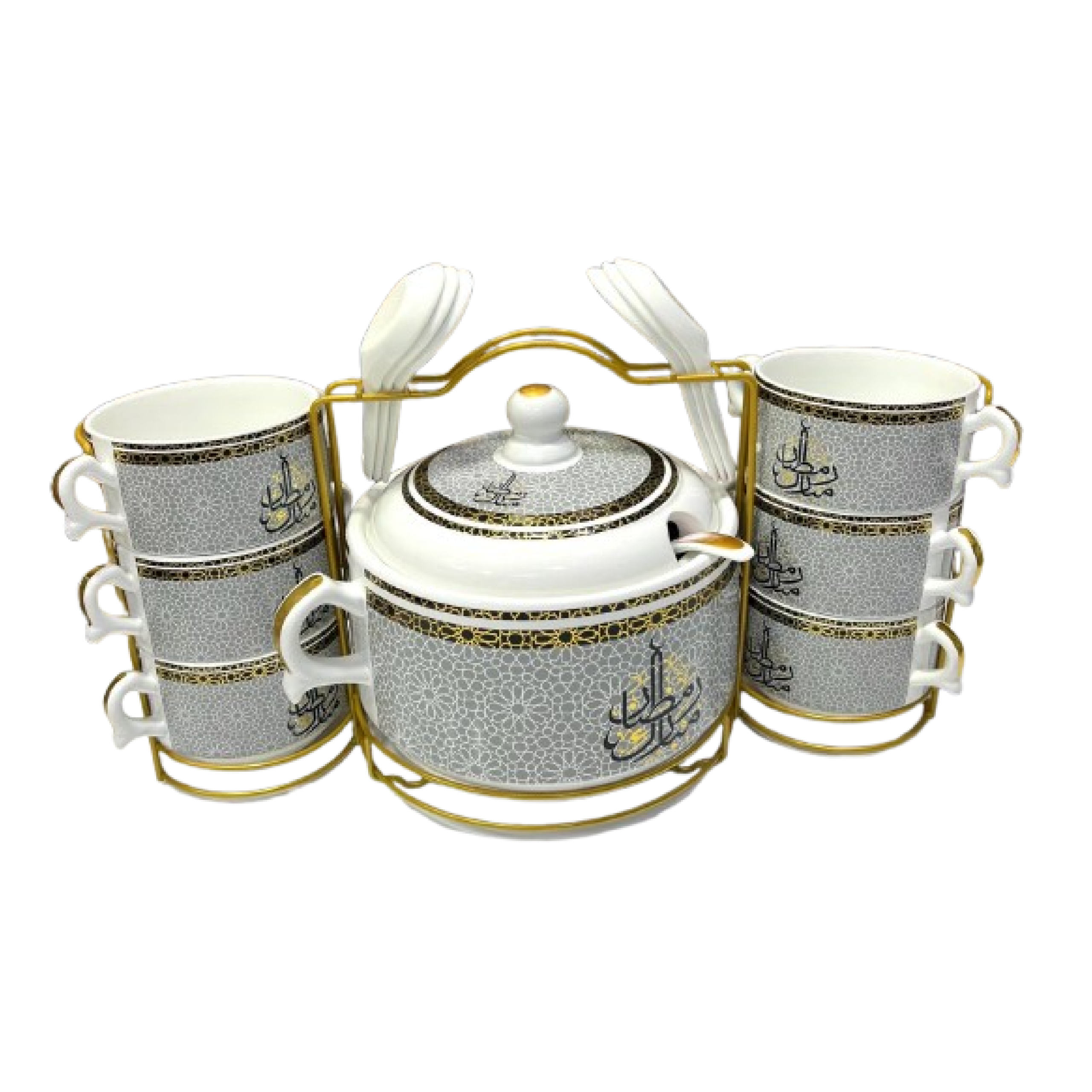 Image de Ensemble de Service à Soupe avec 6 Tasses et Grand Bol et Support , une Louche - Unbranded