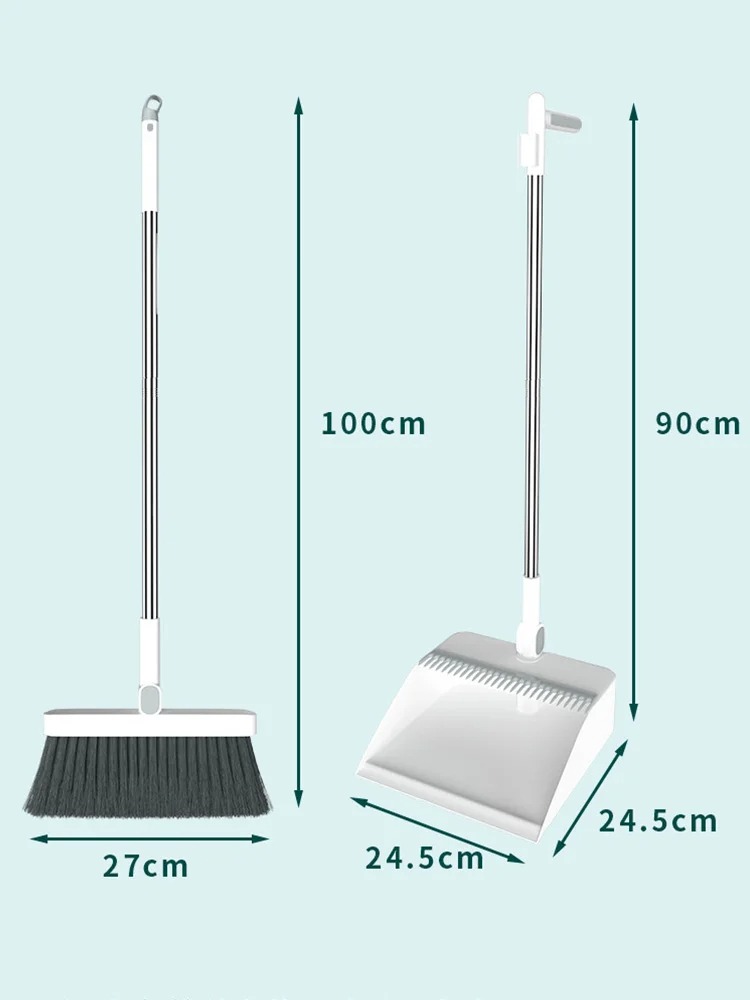 Image de Ensemble d’essuie-poussière pliable – Balai rotatif 180° &amp; pelle rabattable - Unbranded