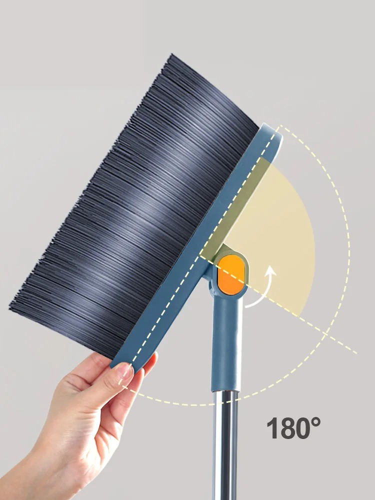 Image de Ensemble d’essuie-poussière pliable – Balai rotatif 180° &amp; pelle rabattable - Unbranded