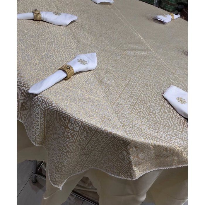 Image de Ensemble Nappe de table et 12 serviettes brodées Skeli hor en tissu Khrib qualité premum tissu, - Unbranded