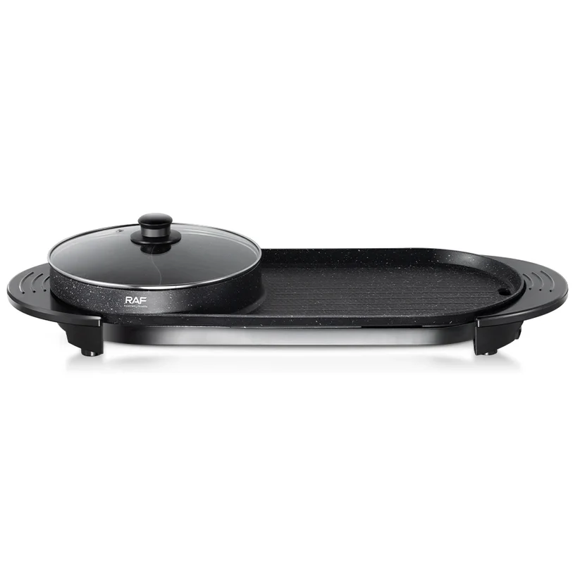 Image de Grillé Électrique 2 en 1 avec Pot pour Barbecue, 1800W - Unbranded