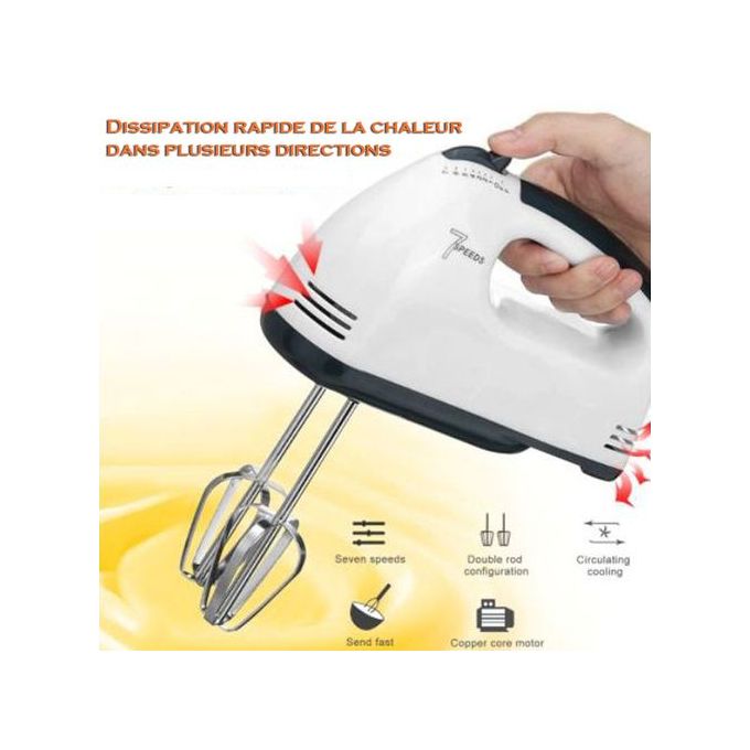 Image de Homy Batteur Mixeur Mélangeur Stéréo 7 Vitesses - Moteur Cuivre Puissant, Fouets & Crochets à Pâte - Unbranded