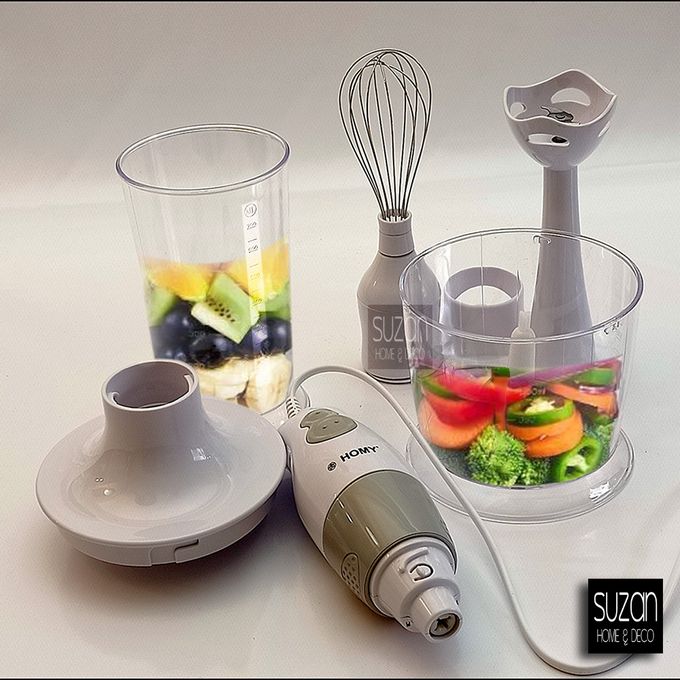 Image de Homy MAXI Robot Mixeur Plongeant 4 en 1 INOX - 2 Vitesses, 700ml + 500ml - Unbranded