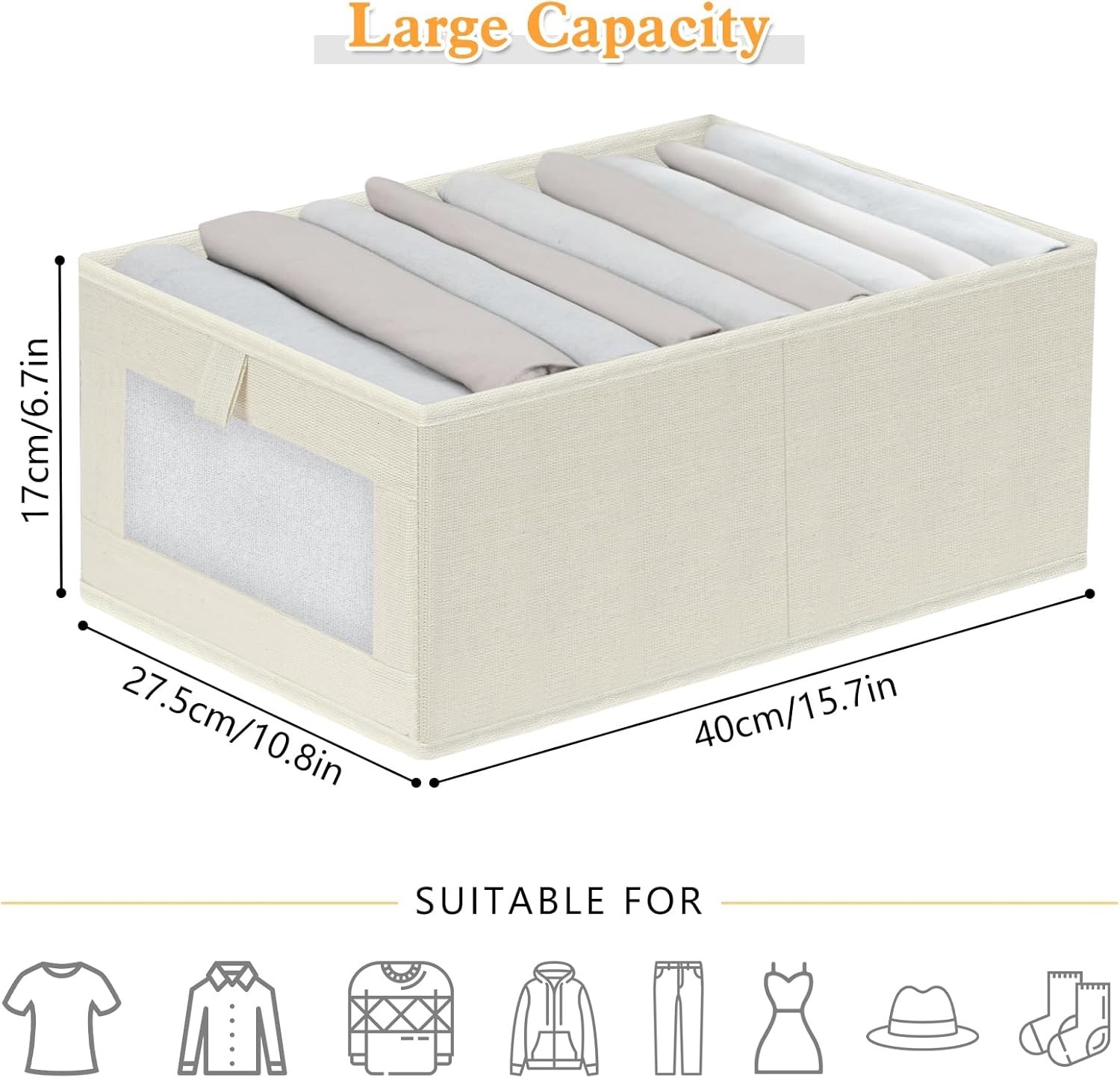 Image de HOTOOLME - Paquet de 4 Bacs de Rangement en Lin - Unbranded