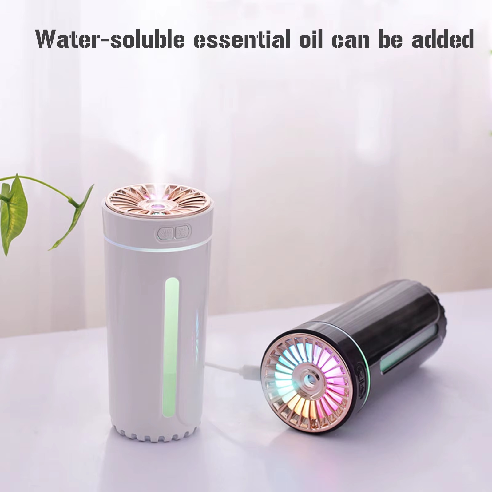 Humidificateur d'air portable Lumière ambiante colorée USB, Diffuseur de parfum