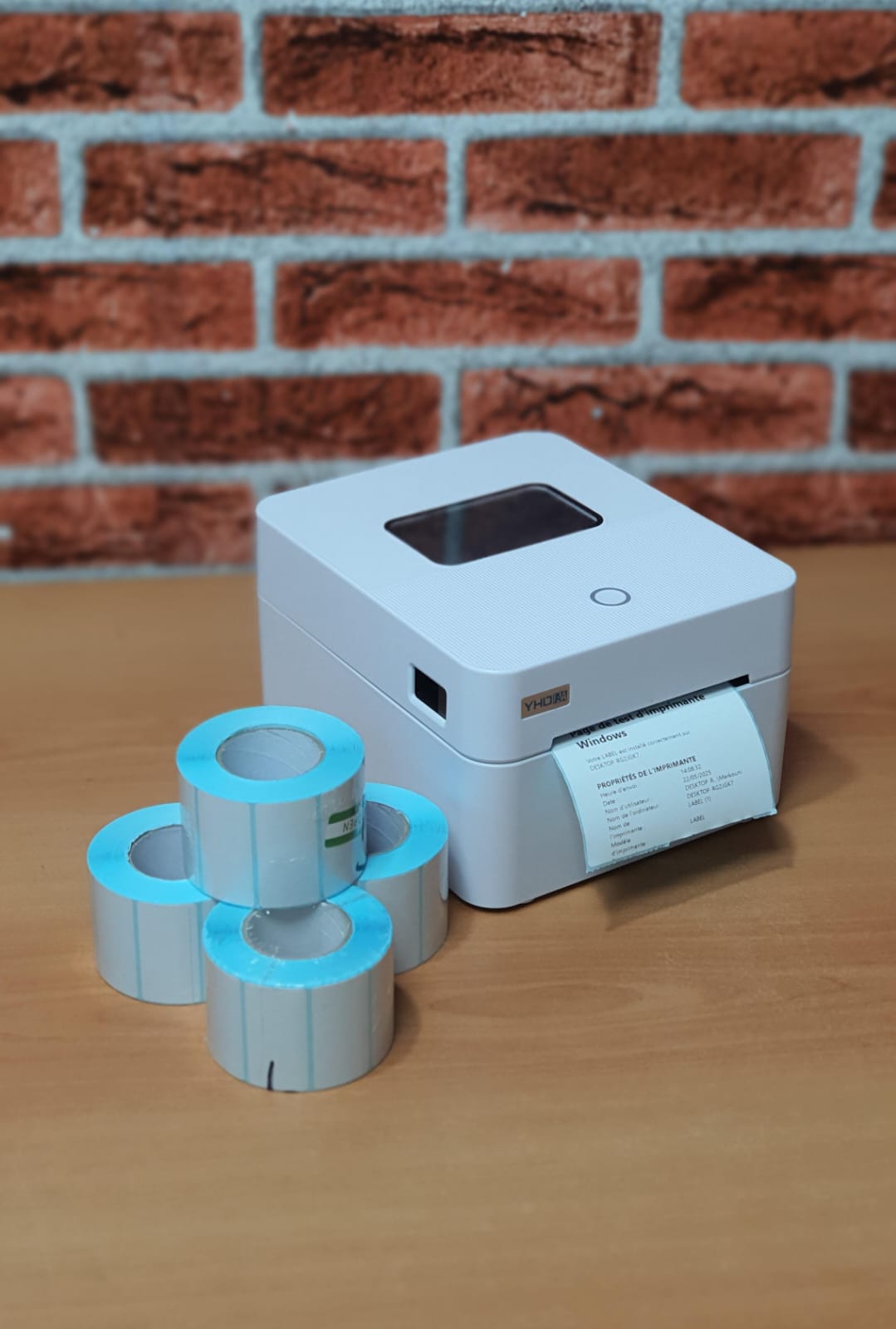 Image de Imprimante thermique d'étiquettes à codes-barres avec 4 rouleaux 25*50 - Unbranded