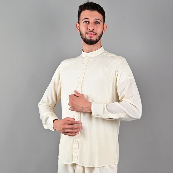 Jabador Maroc Chemise et pantalon kandrissi - Blanc cassé