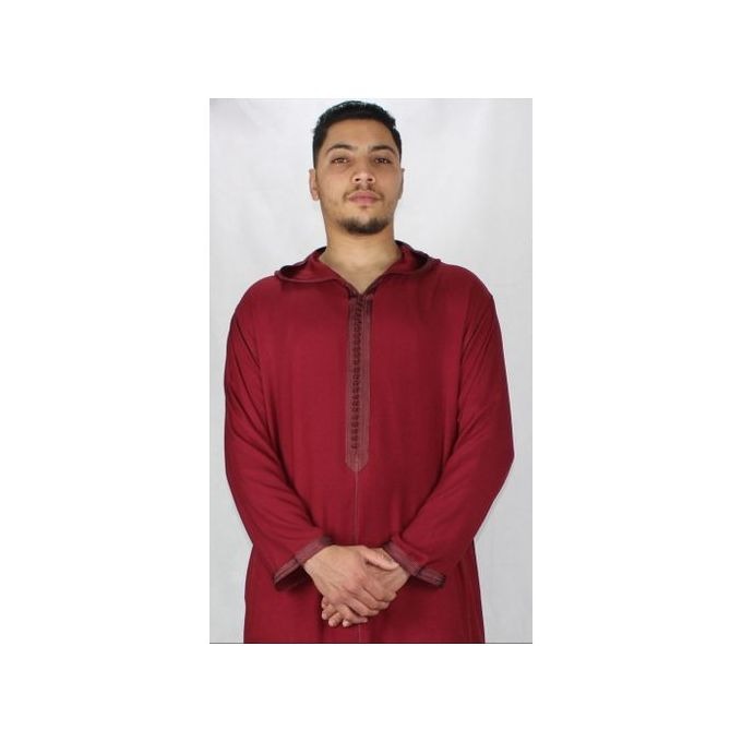 Image de Jabador Maroc Djellaba désert 100/100 coton -bordeaux - Unbranded