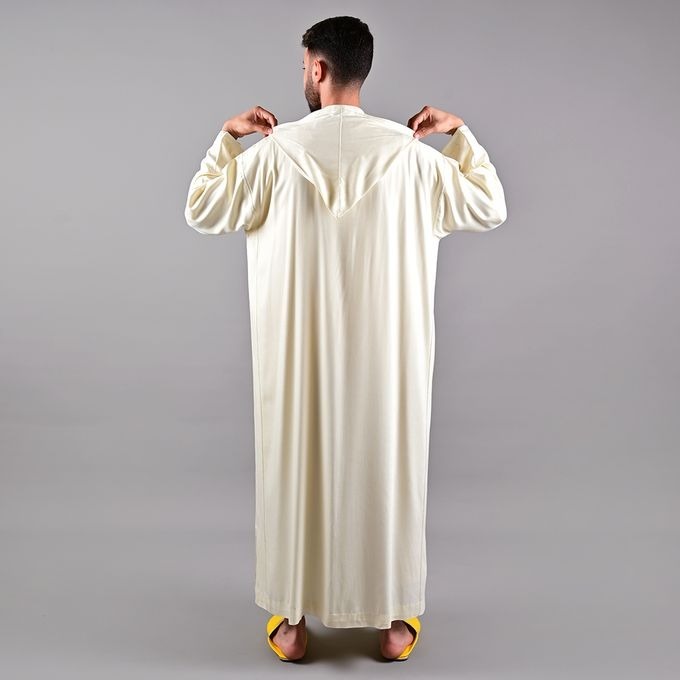 Image de Jabador Maroc Djellaba Mlifa EXTRA Homme haute couture - Blanc cassé - Unbranded