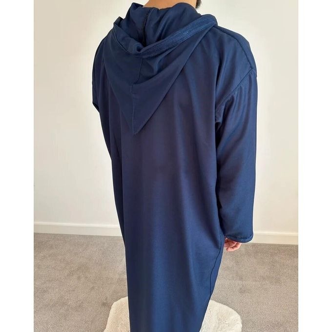 Image de Jabador Maroc Djellaba Mlifa EXTRA Homme haute couture - Bleu Marine - Unbranded