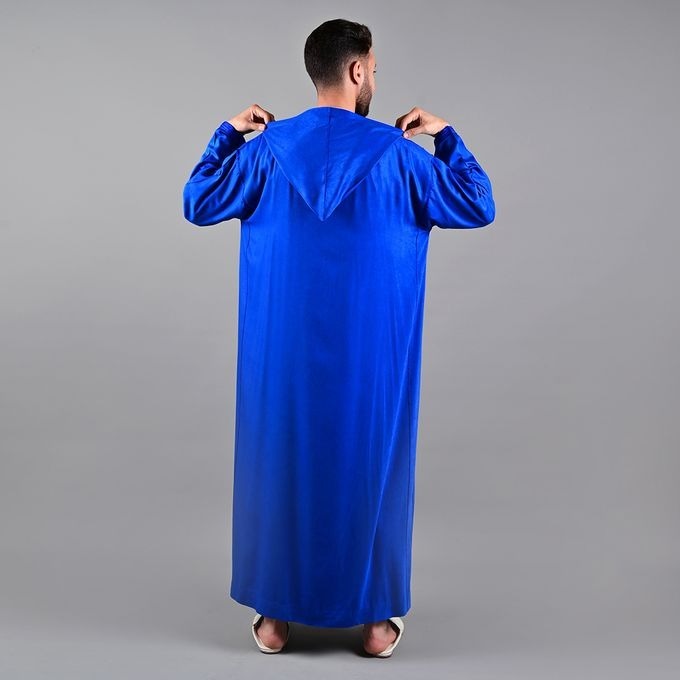 Jabador Maroc Djellaba Mlifa EXTRA Homme haute couture - Bleu royal