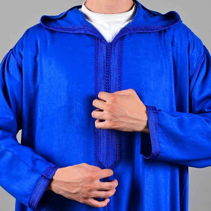 Image de Jabador Maroc Djellaba Mlifa EXTRA Homme haute couture - Bleu royal - Unbranded