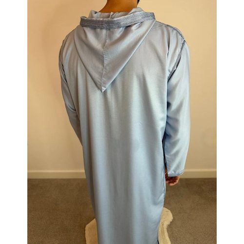 Image de Jabador Maroc Djellaba Mlifa EXTRA Homme haute couture - Bleu Ciel - Unbranded