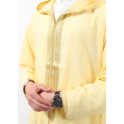 Image de Jabador Maroc Djellaba Soussdi Debbana Homme - Crémé - Unbranded