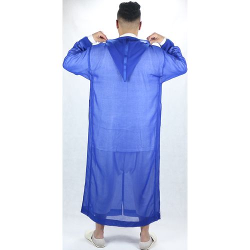 Image de Jabador Maroc Djellaba soussdi a la main haute couture - Bleu Royale - Unbranded