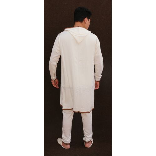 Image de Jabador Maroc Ensemble HAYTAM 100/100 coton haute couture- Blanc cassé - Unbranded