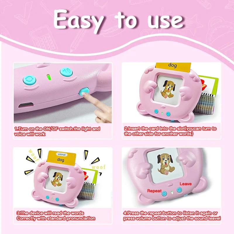 Jouet éducatif interactif pour enfants - 224 mots en arabe et anglais avec cartes parlantes