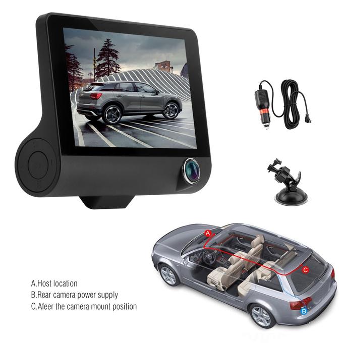 Image de كاميرا السيارة الذكية ثلاثية العدسات بجودة عالية الدقة 1080 بيكسل - Unbranded