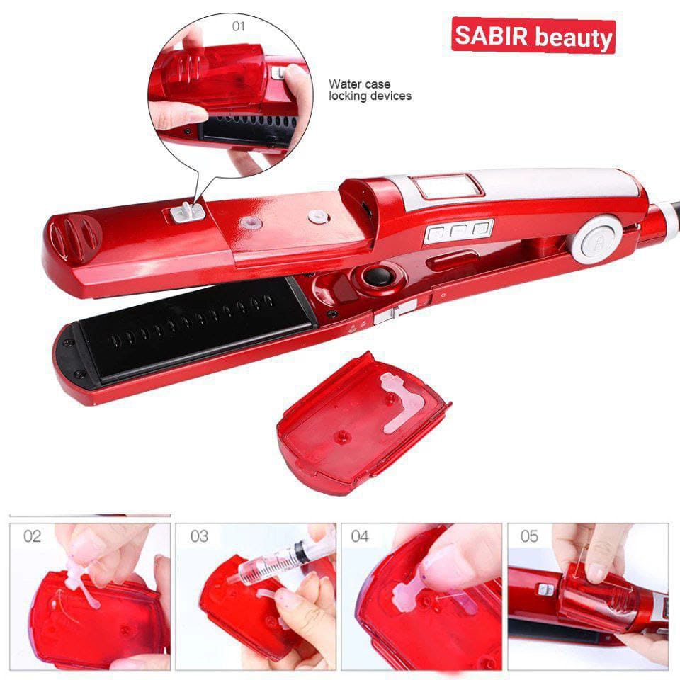 Image de Kemei Fer à lisser professionnel pulvérisation vapeur défriser cheveux Plaques céramique - Unbranded