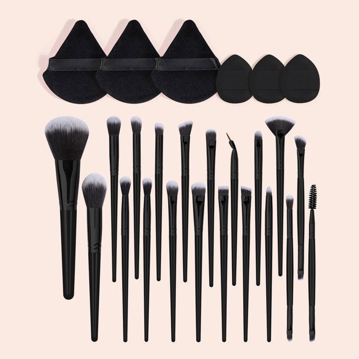 Image de Kit de 20 pinceaux de maquillage - Noir - Unbranded