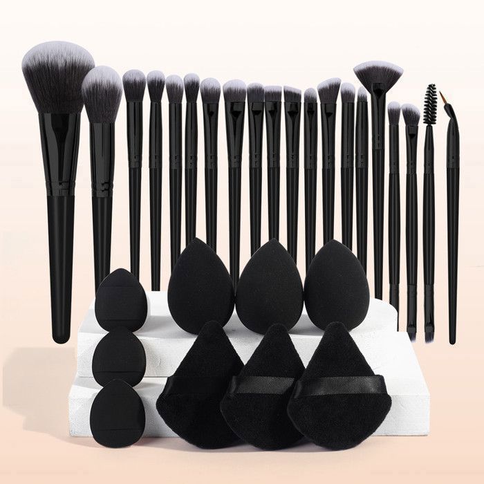 Image de Kit de 20 pinceaux de maquillage - Noir - Unbranded