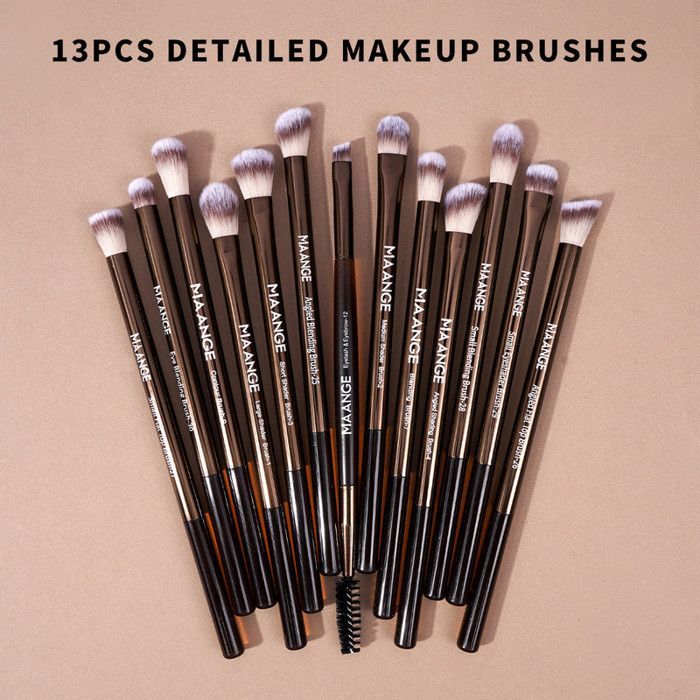 Image de Kit de pinceaux de maquillage - MAANGE - 20 pièces - Synthétique - Marron - Aluminium - Unbranded