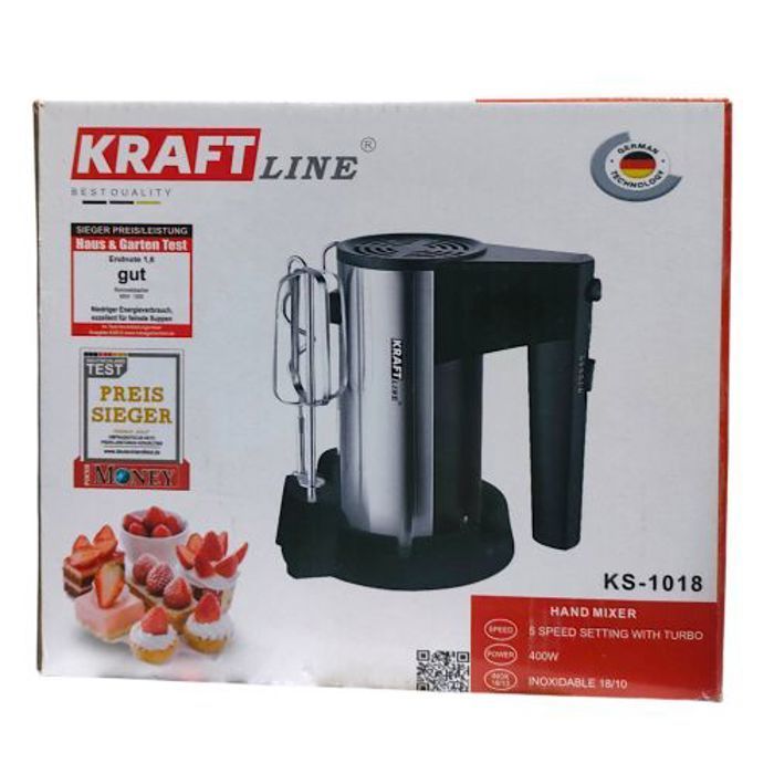 Image de Kraft line Batteur Mixeur Grand modèle inox turbo 5 vitesse puissance 400w +support - Unbranded