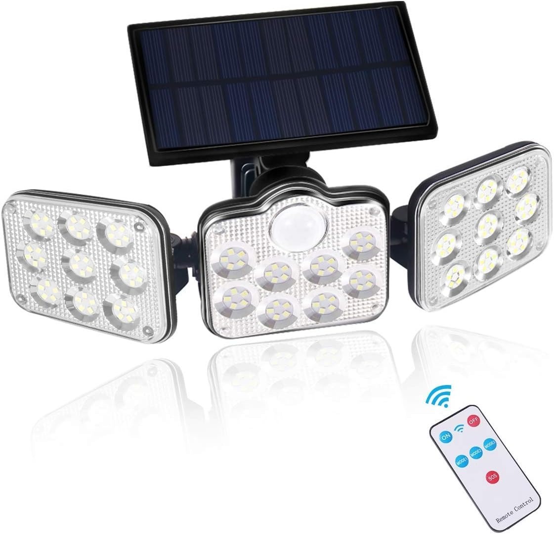 Image de Lampes solaires à détecteur de mouvement avec télécommande - 3 modes d'éclairage - Unbranded