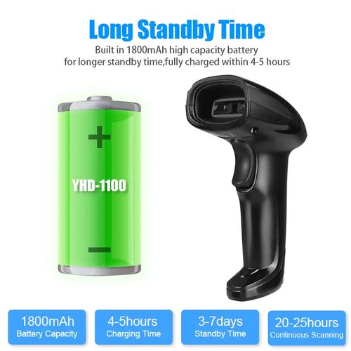 LECTEUR CODE BARRE SANS FIL 1D/2D AVEC SUPPORT