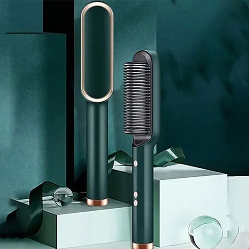 Image de Lisseur électrique professionnel multi-vitesses brosse à friser, peigne à lisser - Unbranded