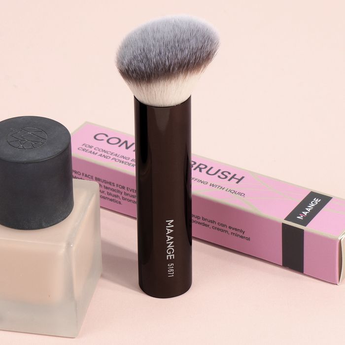 Image de MAANGE 1 pinceau de maquillage pour fond de teint, anticernes blush oblique, liquide, poils denses pour le visage - Unbranded