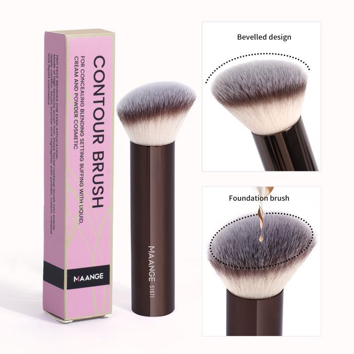 Image de MAANGE 1 pinceau de maquillage pour fond de teint, anticernes blush oblique, liquide, poils denses pour le visage - Unbranded