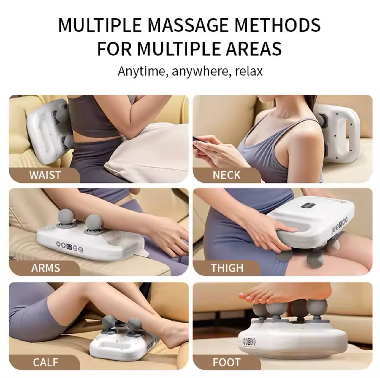 Image de Masseur corporel complet, 4 têtes, 20 intensités, 6 modes - Unbranded