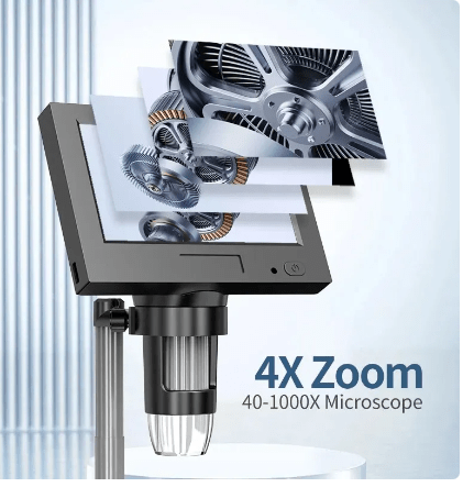 Image de microscope 4.3 pouces avec 8 LED, 1080P, avec support metal - Unbranded
