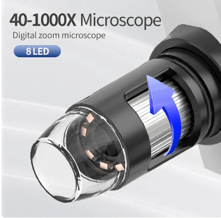 Image de microscope 4.3 pouces avec 8 LED, 1080P, avec support metal - Unbranded