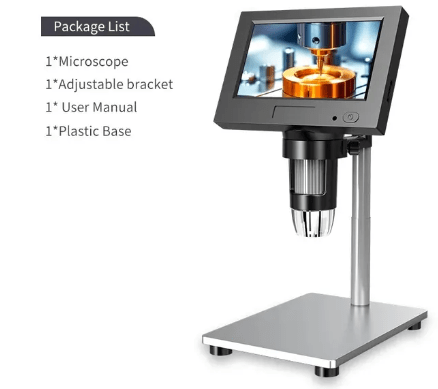 Image de microscope 4.3 pouces avec 8 LED, 1080P, avec support metal - Unbranded