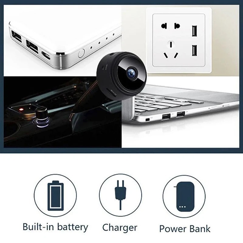 Image de Mini A9 Caméra IP WIFI 480P - Caméra de surveillance compacte avec son bidirectionnel - Unbranded