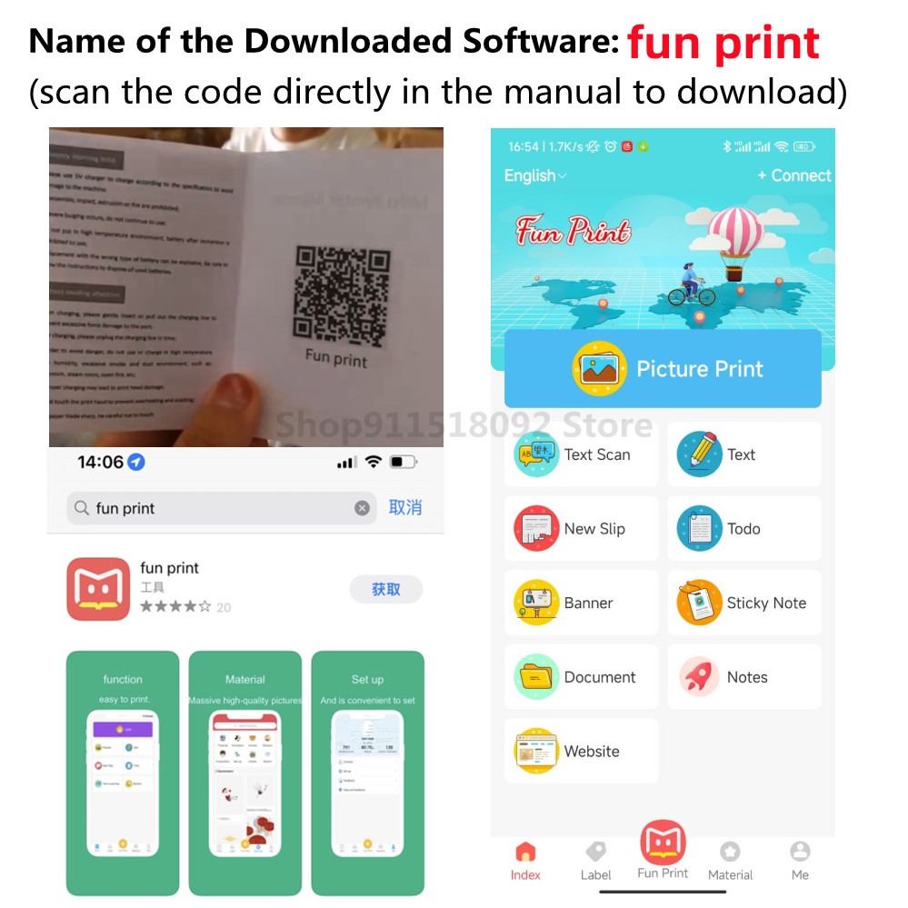 Image de Mini imprimante themique portable photo texte pour étudiants, étiqueteuse sans fil Bluetooth vert - Unbranded