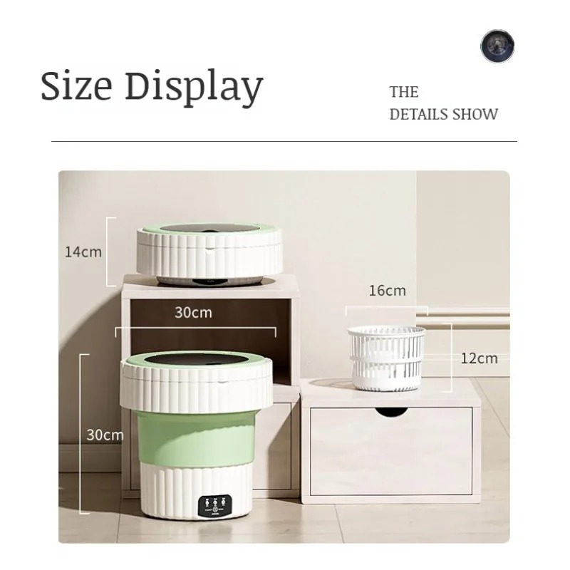 Image de Mini Machine à Laver Pliable avec Essoreuse Automatique, Compacte et Portable - Unbranded