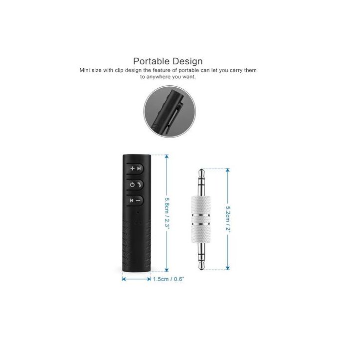 Image de Mini récepteur Audio émetteur 3.5mm Jack Kit voiture auto mains libres adaptateur de musique AUX Bluetooth - Unbranded
