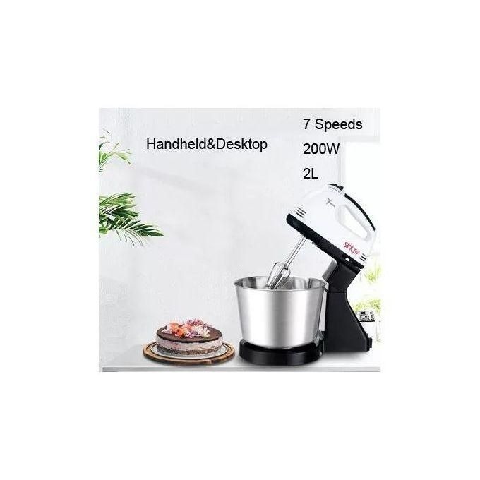 Image de Mixeur électrique 7 vitesses avec bol, 260W – Outil essentiel pour les pâtissiers - Unbranded