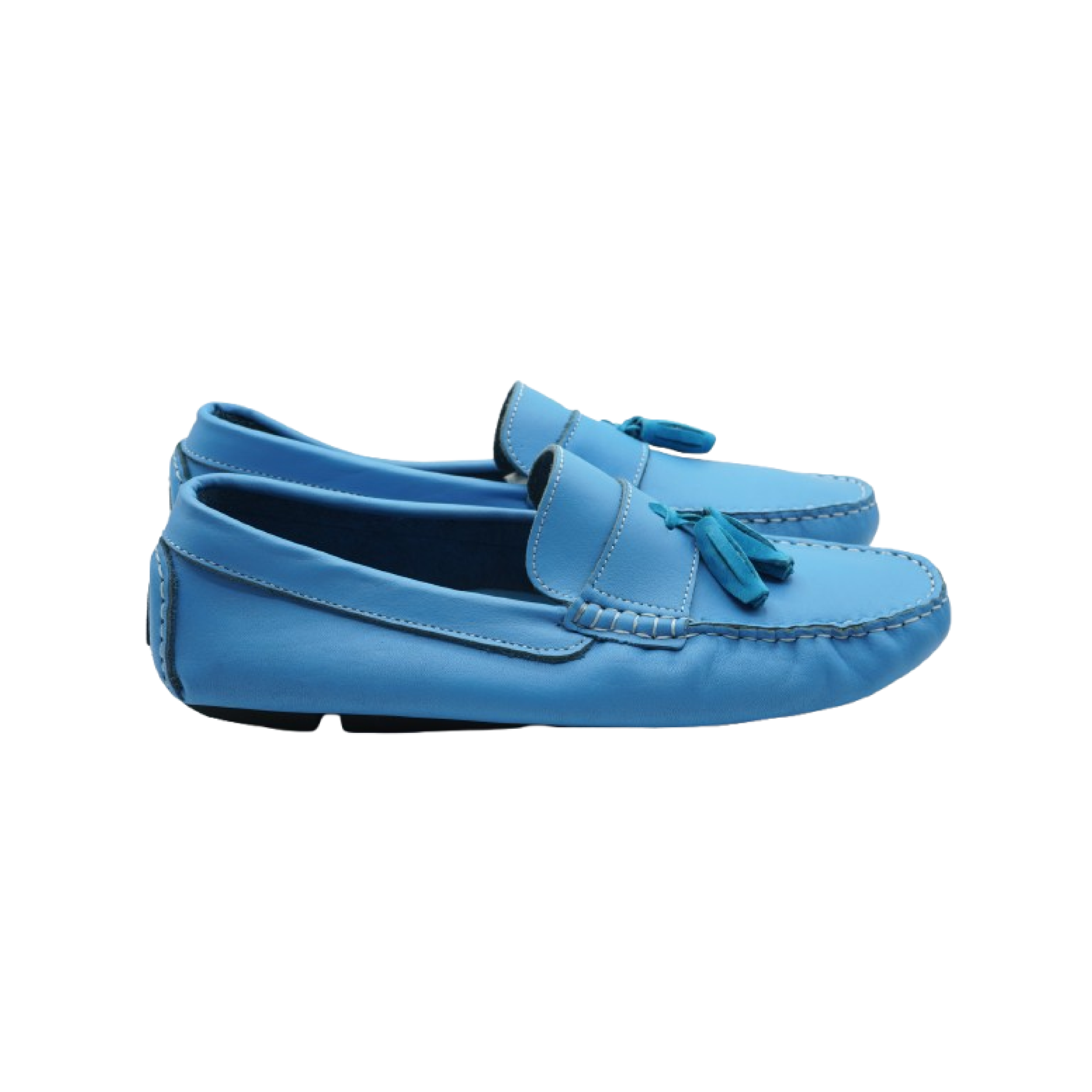 Image de Mocassins Hommes en cuir  Bleu ciel - Unbranded
