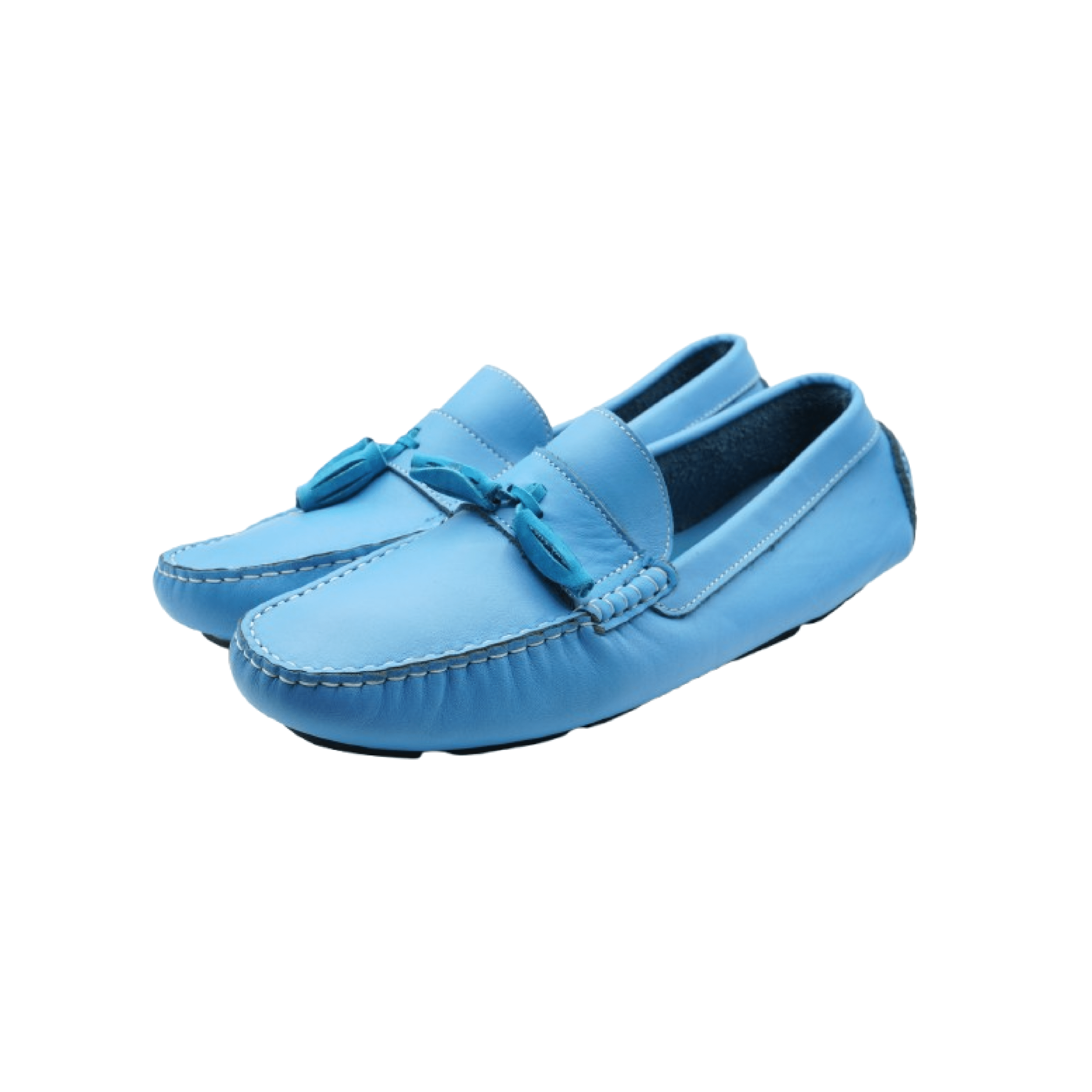 Image de Mocassins Hommes en cuir  Bleu ciel - Unbranded