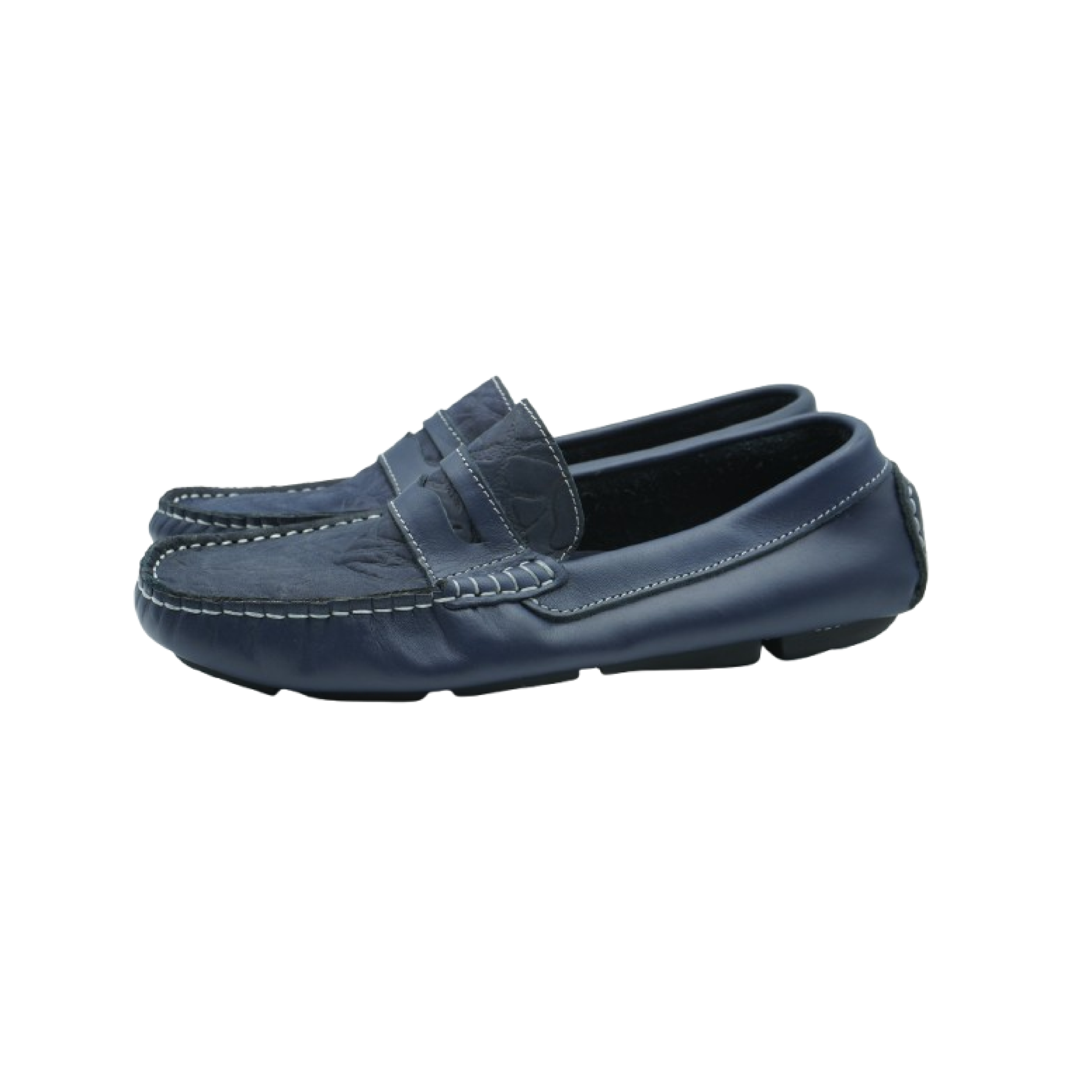 Image de Mocassins Hommes en cuir Bleu - Unbranded