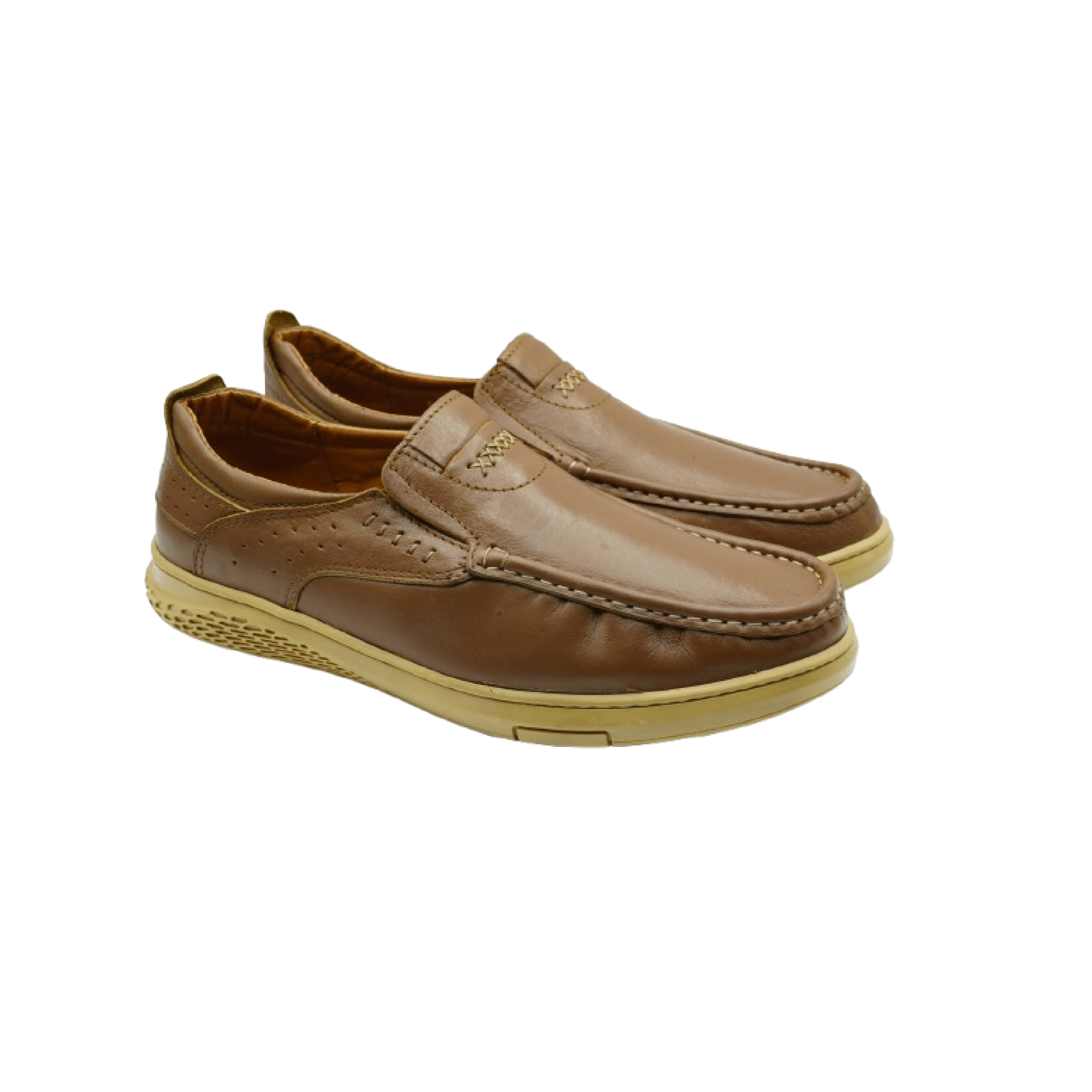 Image de Mocassins Hommes en cuir Marron - Unbranded